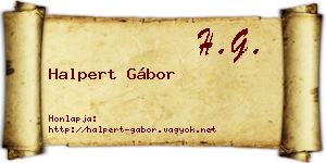 Halpert Gábor névjegykártya